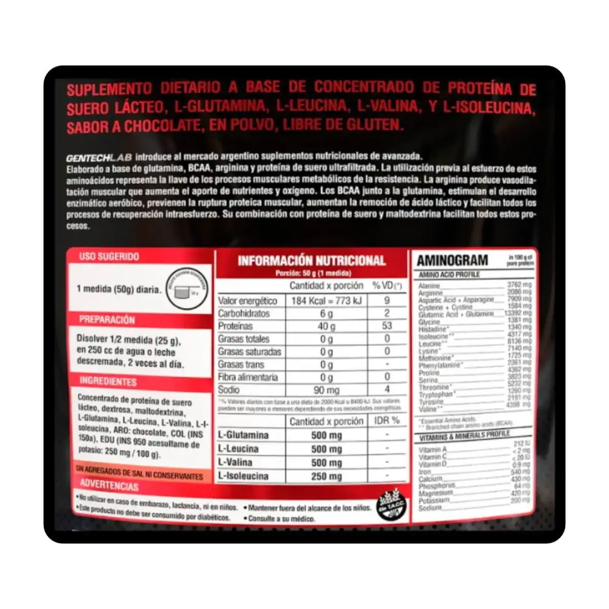 Whey Protein Premium 1Kg Gentech - Sabor Chocolate