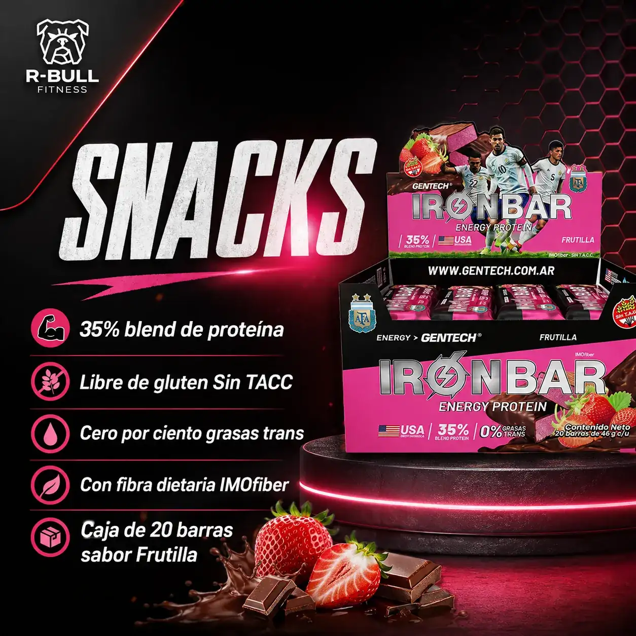 Caja Iron Bar AFA x20 - Sabor Frutilla
