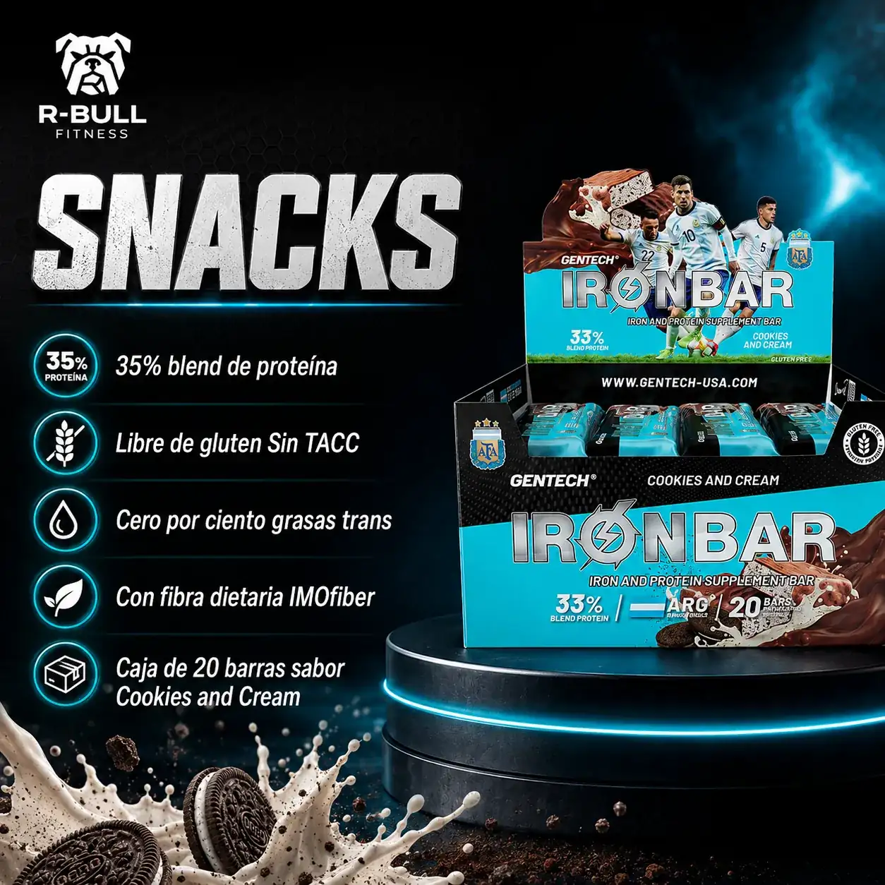 Caja Iron Bar AFA x20 - Sabor Cookies & Cream
