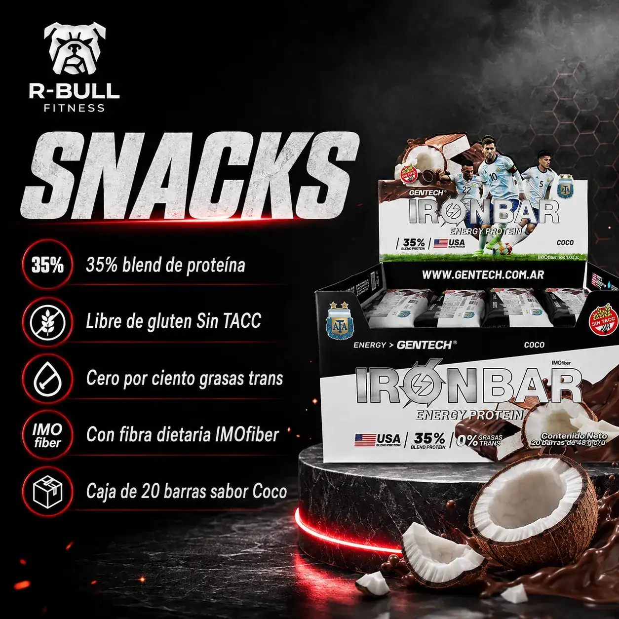 Caja Iron Bar AFA x20 - Sabor Coco