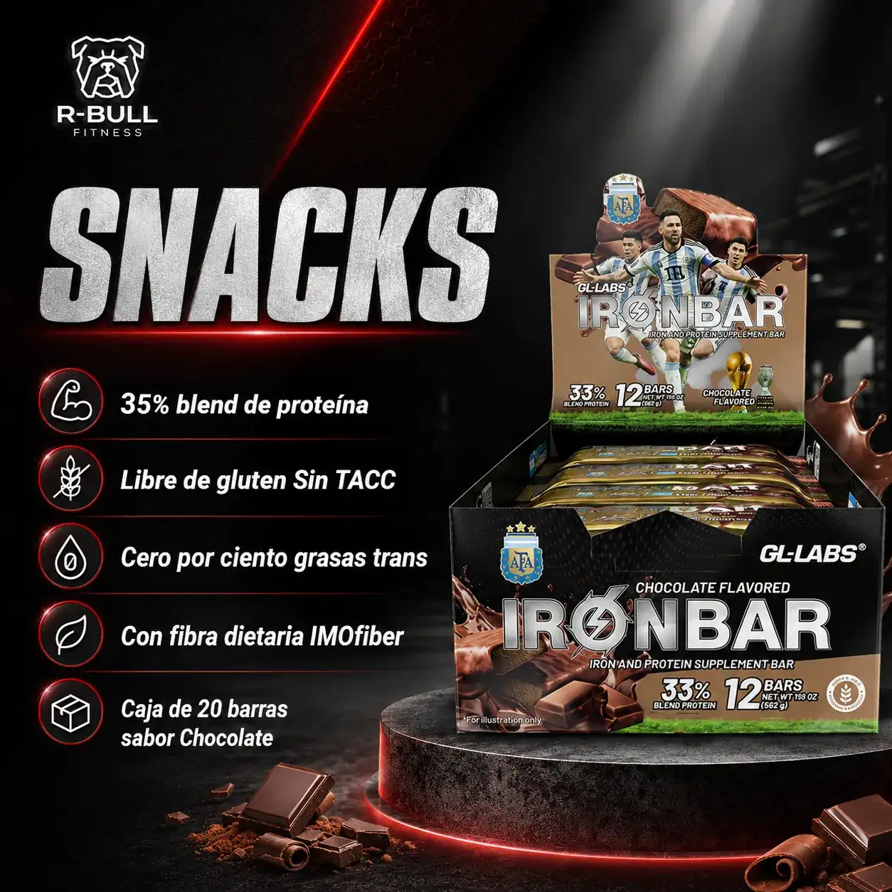 Caja Iron Bar AFA x20 - Sabor Chocolate