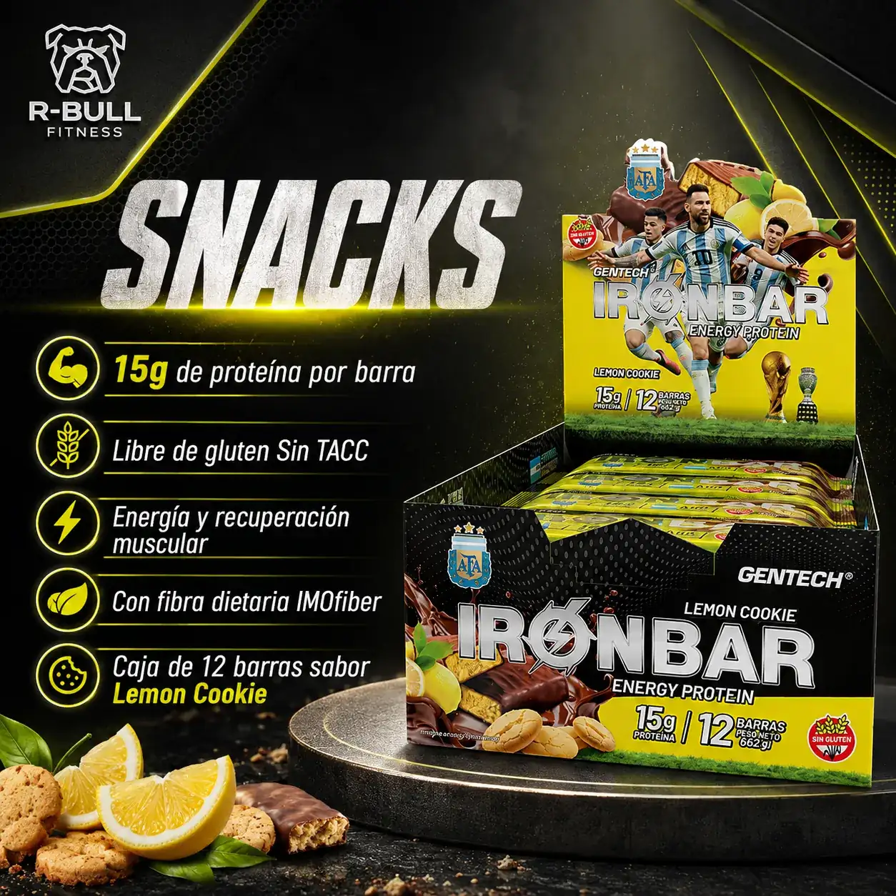 Caja Iron Bar AFA x12 - Sabor Lemon Cookie