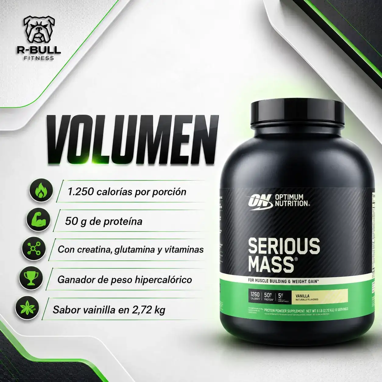 Optimum Nutrition Serious Mass 2.72Kg (Vainilla)